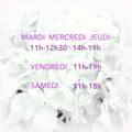 Horaires de la Boutique