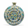 A Kutahya pottery pilgrim's flask, Ottoman Turkey, 18th century