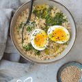 Porridge vapeur {kale & oeuf mollet} #glutenfree