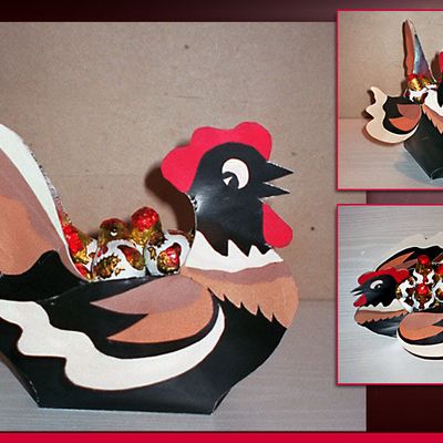  Poule et paniers de Pâques