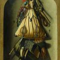 Antonius Leemans (La Haye 1631 -Amsterdam 1673) Trompe-l'œil aux accessoires du fauconnier