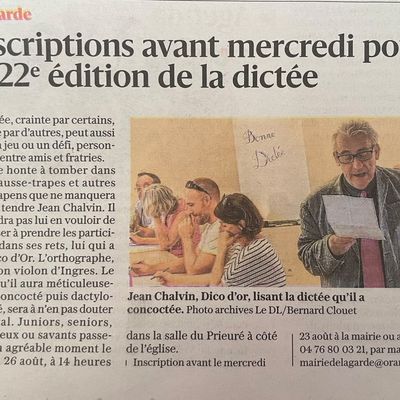 La célèbre dictée de La Garde est pour bientôt !