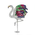 The ruby, sapphire, emerald, citrine and diamond flamingo clip, mounted by Cartier, Paris, 1940. 