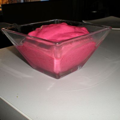 Crème végétale tofu-framboise