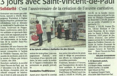 Trois jours avec Saint-Vincent-de-Paul - Midi libre le 10 avril 2014