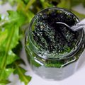 Pesto de feuilles de pissenlit et spiruline, sans cuisson et vegan