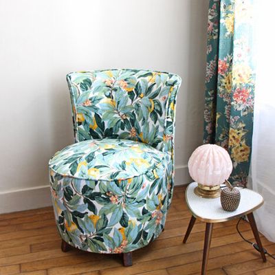 CHAUFFEUSE VINTAGE "CITRONNIERS EN FLEUR"