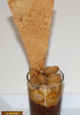 Compotée de pruneaux et son foie gras poêlé