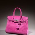 Hermès Paris Made in France. Sac "Birkin" 30 cm en crocodile niloticus rose fushia, Année 2011