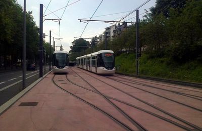 Nouvelles rames Citadis du métro de Rouen au terminus Boulingrin