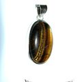 PENDENTIF ''CABOCHON'' OEIL DE TIGRE 14 