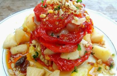 Millefeuille de tomate aux douze saveurs (hommage - ou pied de nez? -à Alain Passard)