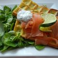 gaufres à la courgette § au saumon fumé