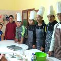 2 gâteaux aux ateliers pâtisserie d'Ourika Tadamoune sous la conduite de Salah: le Basbosa > jeudi 1.2. et les fakas > mardi 6.2