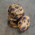 Biscuits moelleux à la banane, à l'avoine, à l'amande et au chocolat