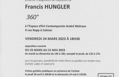 exposition Francis Hungler à Colmar 25 mars-21 mai 2023