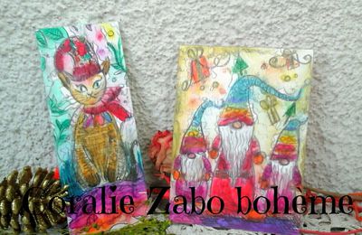 Noël peinture originales et peint à la main * SHOP BOUTIQUE CORALIEZABO ETSY / CORALIE-ZABO-BOHEME UNGRANDMARCHÉ 
