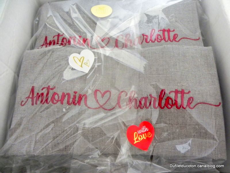 serviette de toilette, glyphes, cadeau, mariage, torchons