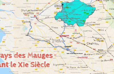 Les trois pagi de Mauges, Tiffauges, Herbauge - Délimitation du Pays des Mauges avant le XIe Siècle (carte)