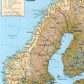 Carte de Norvège, BØ est au nord de Skien(Telemark)