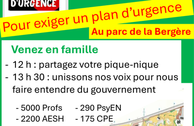 Le 5 mai avec la FCPE et l'intersyndicale exigeons le plan d'uregence éducation pour le 93