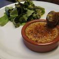 Crème brûlée aux échalotes confites et au comté