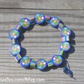 bracelet perles rondes et triangles en FIMO