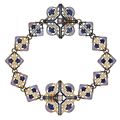 Parure, collier, broche et bracelet de saphirs et diamants par René Lalique, circa 1900