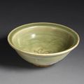  Yaozhou celadon glazed stoneware bowl with carved decoration. Jin/Yuan Dynasty