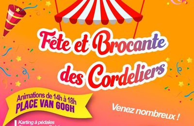 Les animations de la Fête et Brocante des Cordeliers Dimanche 3 juillet