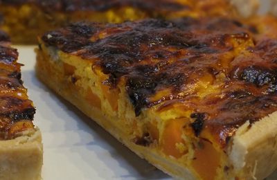 Tarte au potimarron, roquefort et noix