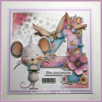 Carte d'anniversaire 4 ans Eléa