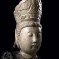 A Well Carved Stone Head of a Bodhisattva, , China, Ming dynasty 