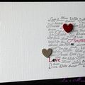 Un lift ... des coeurs ... des strass ... amour dans toutes les langues ... une carte de St Valentin sobre et épurée !