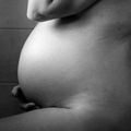 black and white baby bump