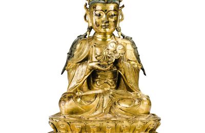Statuette de Guanyin en bronze doré, Dynastie Ming, XVIe-XVIIe siècle