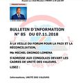 BULLETIN D'INFORMATION N° 85 DU 07.11.2018 (01)  