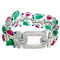 "Tutti Frutti" Ruby, Diamond, Emerald, and Sapphire Bracelet. Unknown