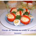 Panier de tomates mimosa au crabe et crevettes roses ...