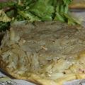 Tatin de pomme de terre, jambon et fromage