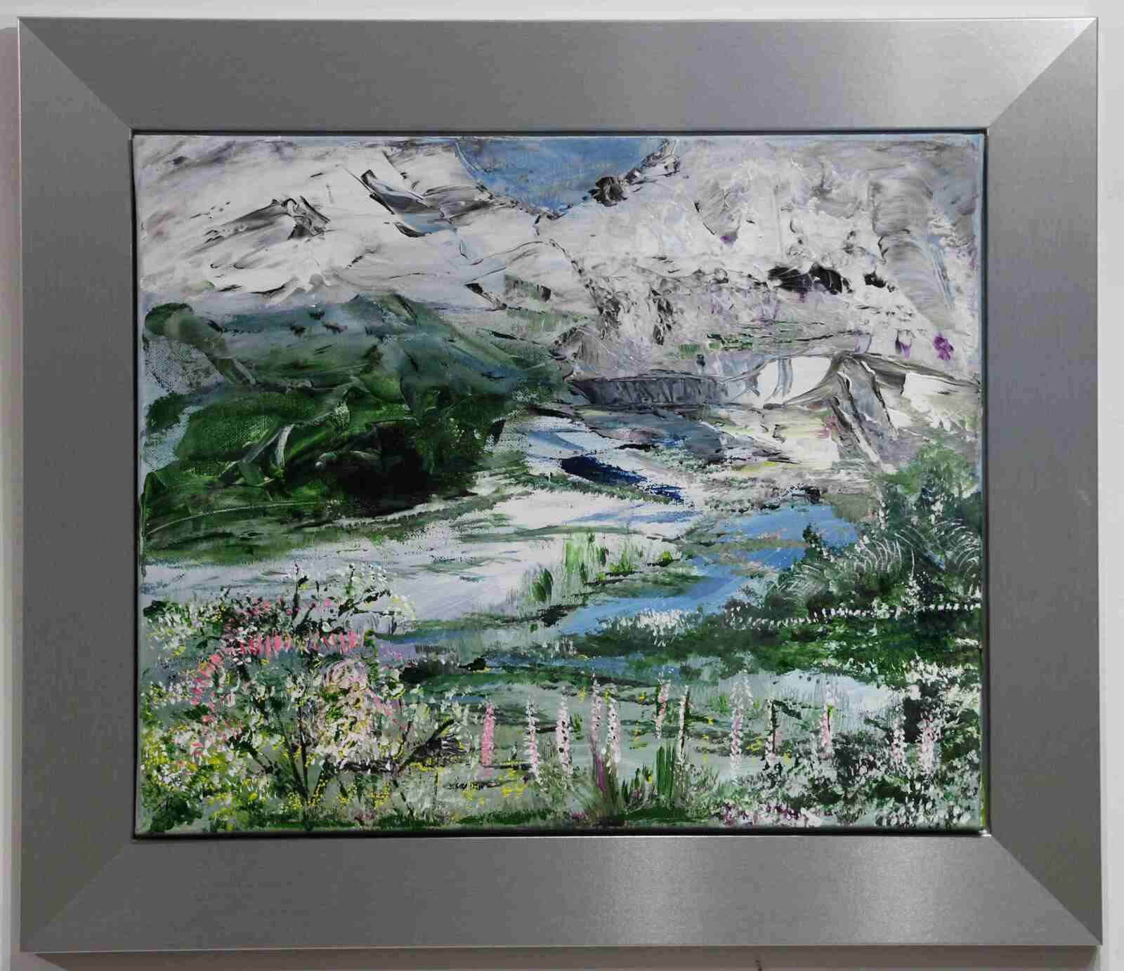 Vanoise- acryl 2019-cadre argent- 46x38cm- (n° 126)ND,