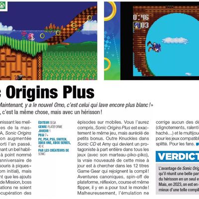 Test de Sonic Origins Plus - JVTESTS