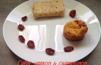 Crèpes jambon et champignon 