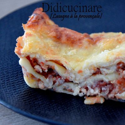 GRATINS, LASAGNES & CO: Lasagnes à la provençale