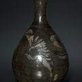 Bottle Vase, Black Ware, 1200s-1300s, Northern China, Jin dynasty-Yuan dynasty