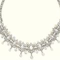 An antique diamond and pearl necklace