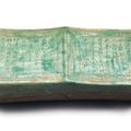 A large green-glazed pottery rectangular pillow, China, Jin-Yuan Dynasty (1115-1368)