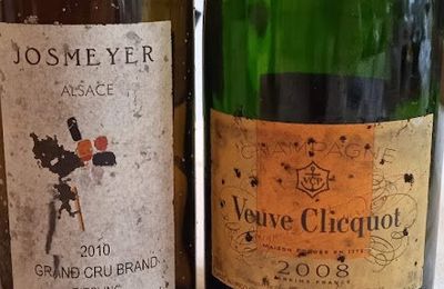 Champagne : Veuve Clicquot : millésime 2008; Josmeyer : Riesling Grand Cru Brand 2010
