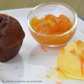 CAKE au CHOCOLAT , MARMELADE à L'ORANGE et SORBET ORANGE CURRY 