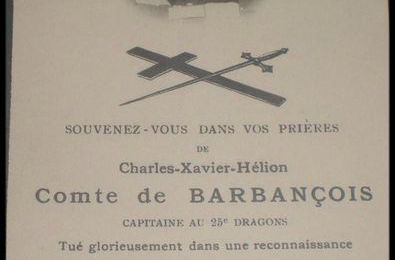 BARBANCOIS (De) Charles (Villegongis) + 24/08/1914 Bey sur Seille (54)